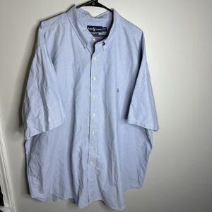 Men's‎ Ralph Lauren Size 4XLT Denim Short Sleeve Button Down Shirt